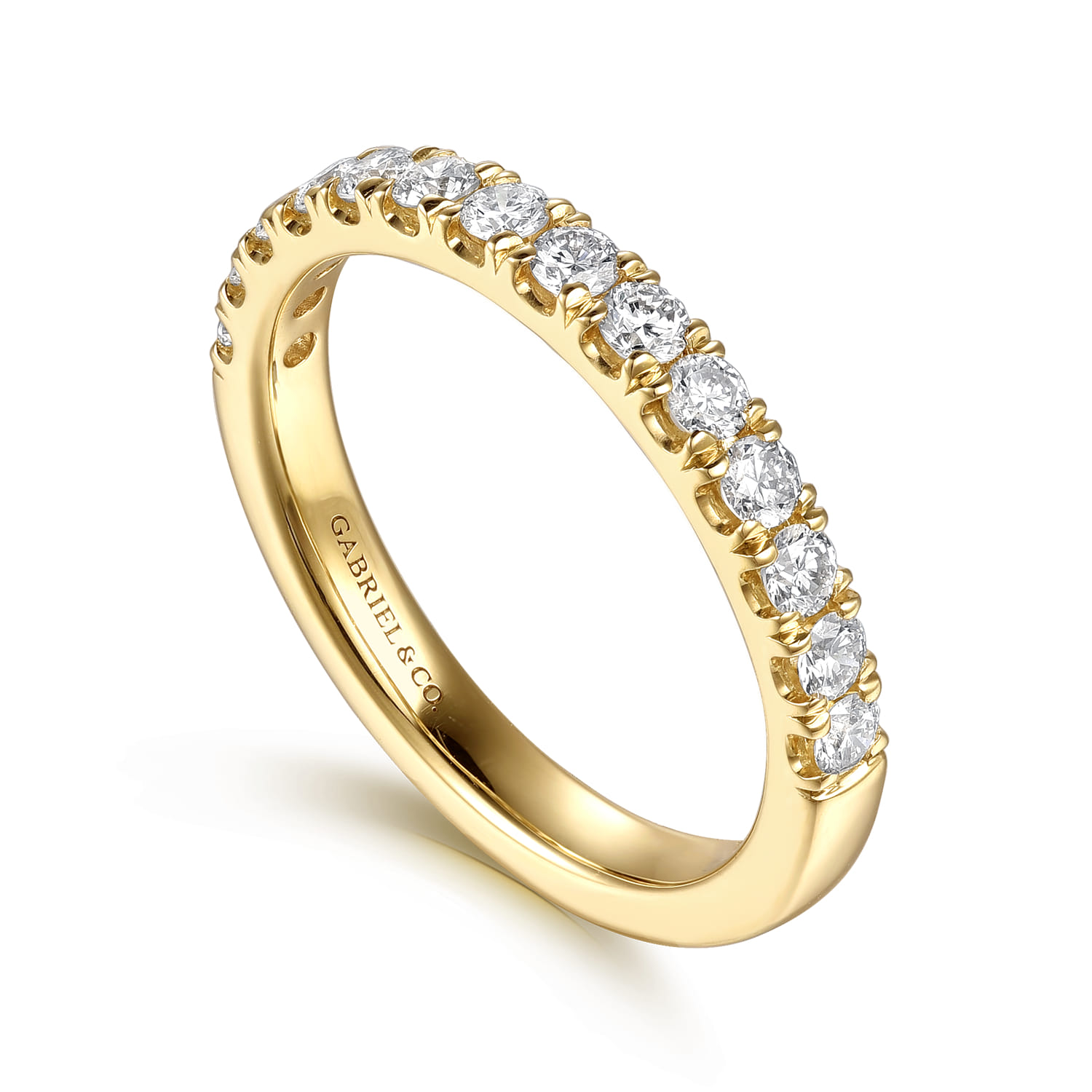 14K Yellow Gold Diamond Matching Wedding Band - 0.55 ct - Shot 3