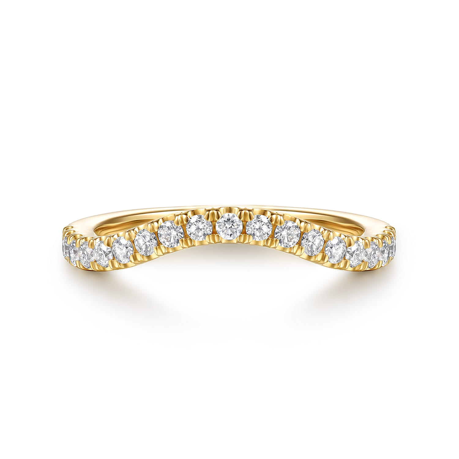 14K Yellow Gold Diamond Matching Wedding Band - 0.3 ct - Shot 1