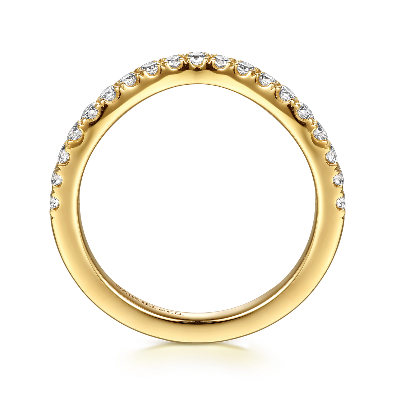 14K Yellow Gold Diamond Matching Wedding Band - 0.3 ct - Shot 2