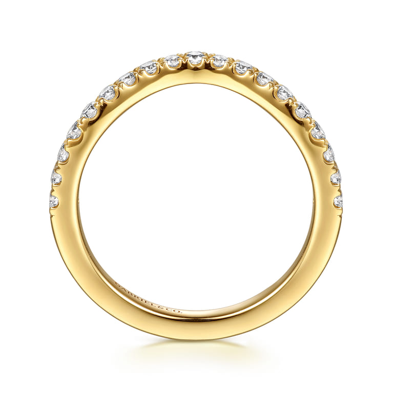 14K Yellow Gold Diamond Matching Wedding Band - 0.3 ct - Shot 2
