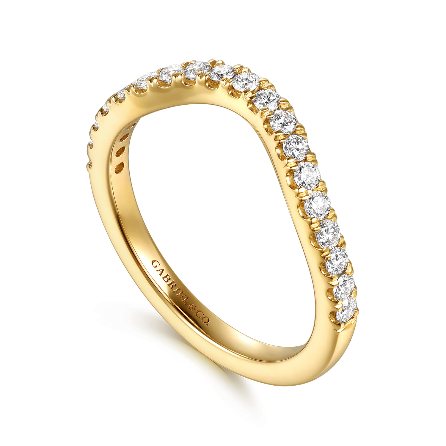 14K Yellow Gold Diamond Matching Wedding Band - 0.3 ct - Shot 3