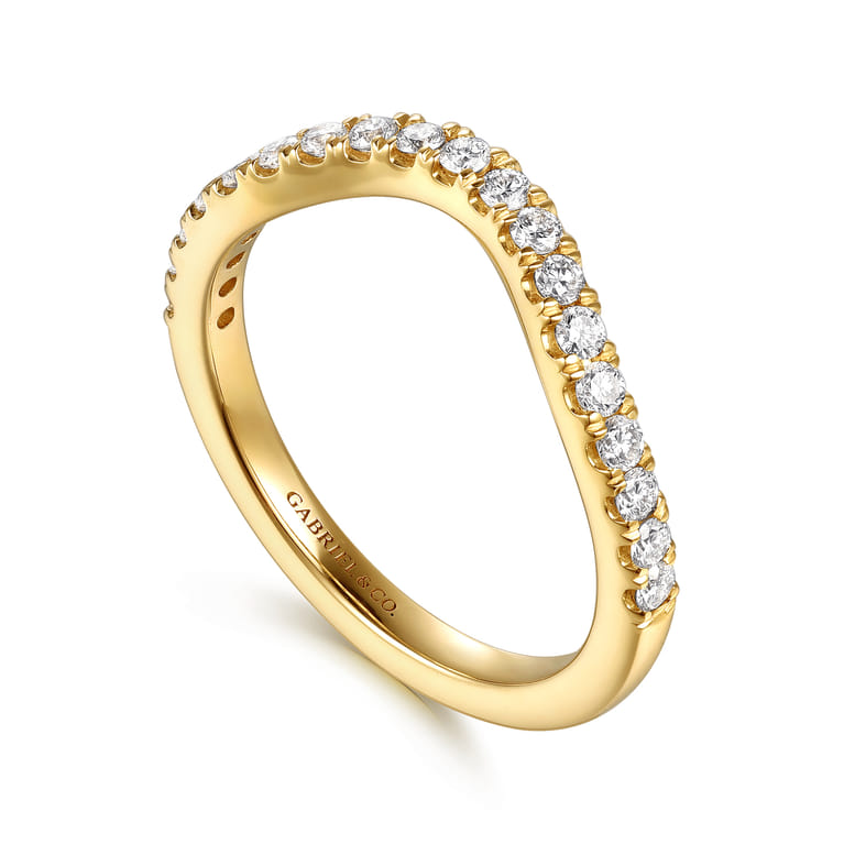 14K Yellow Gold Diamond Matching Wedding Band - 0.3 ct - Shot 3