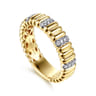 14K Yellow Gold Diamond Matching Wedding Band - 0.1 ct