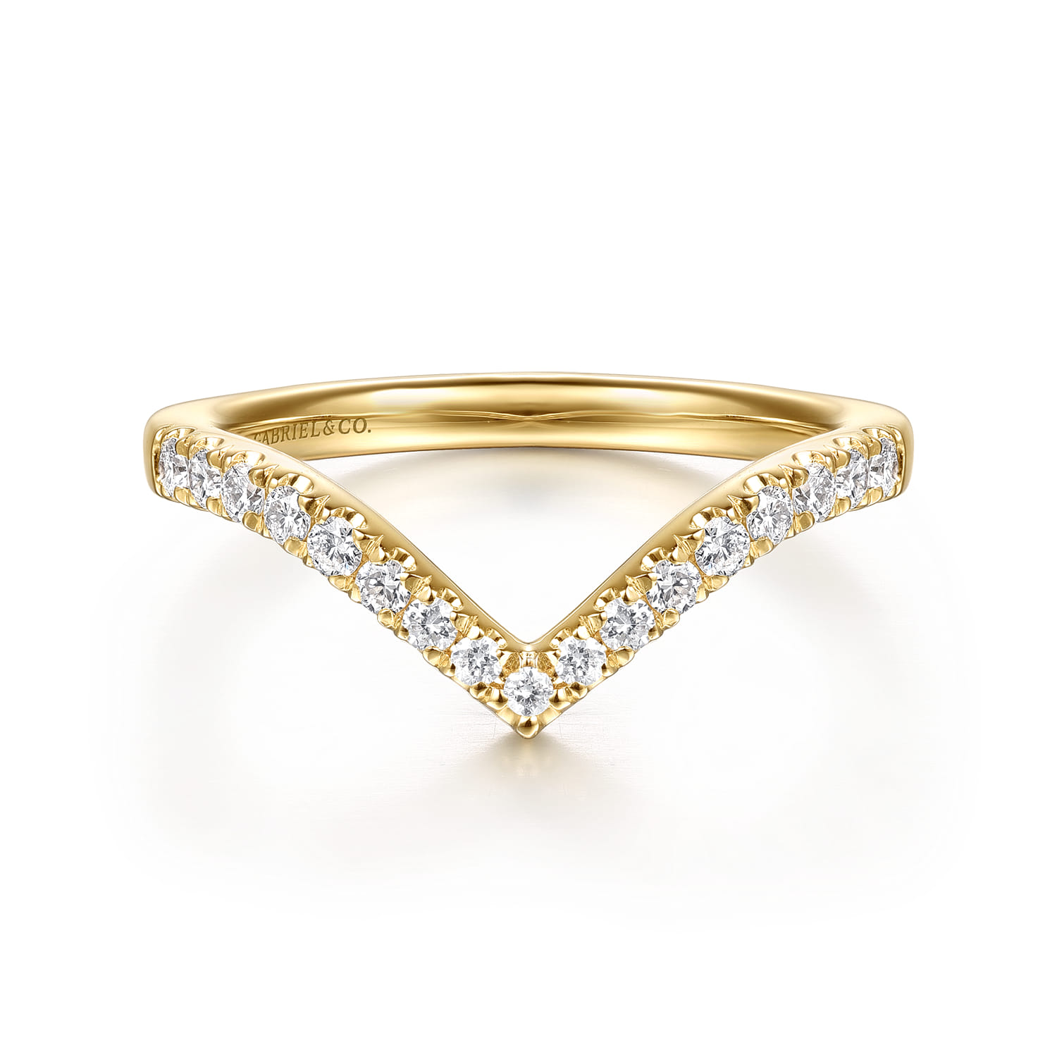 14K Yellow Gold Diamond Matching Wedding Band - 0.25 ct - Shot 1