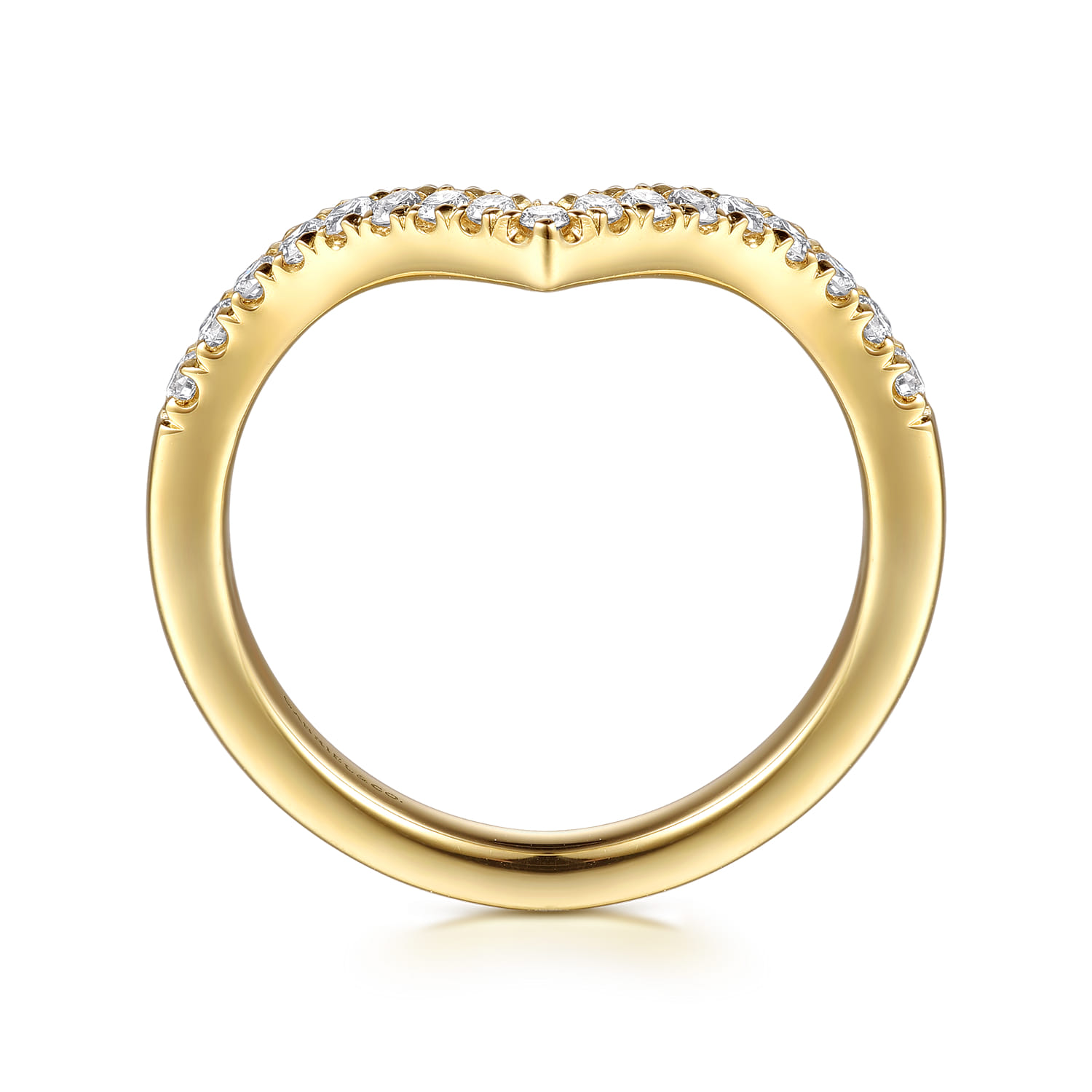14K Yellow Gold Diamond Matching Wedding Band - 0.25 ct - Shot 2