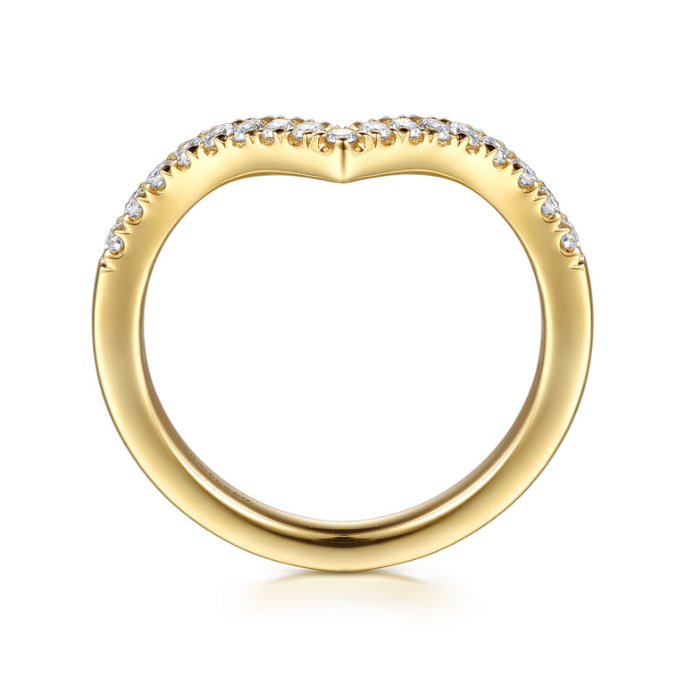 14K Yellow Gold Diamond Matching Wedding Band - 0.25 ct - Shot 2
