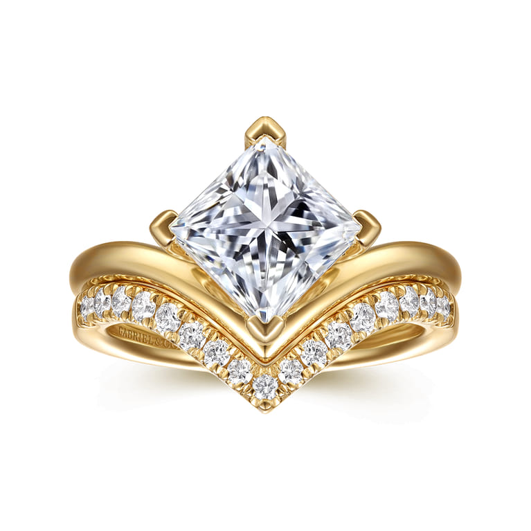 14K Yellow Gold Diamond Matching Wedding Band - 0.25 ct - Shot 4