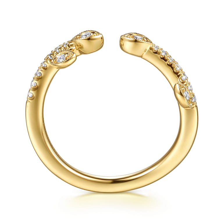 14K Yellow Gold Diamond Matching Wedding Band - 0.08 ct - Shot 2