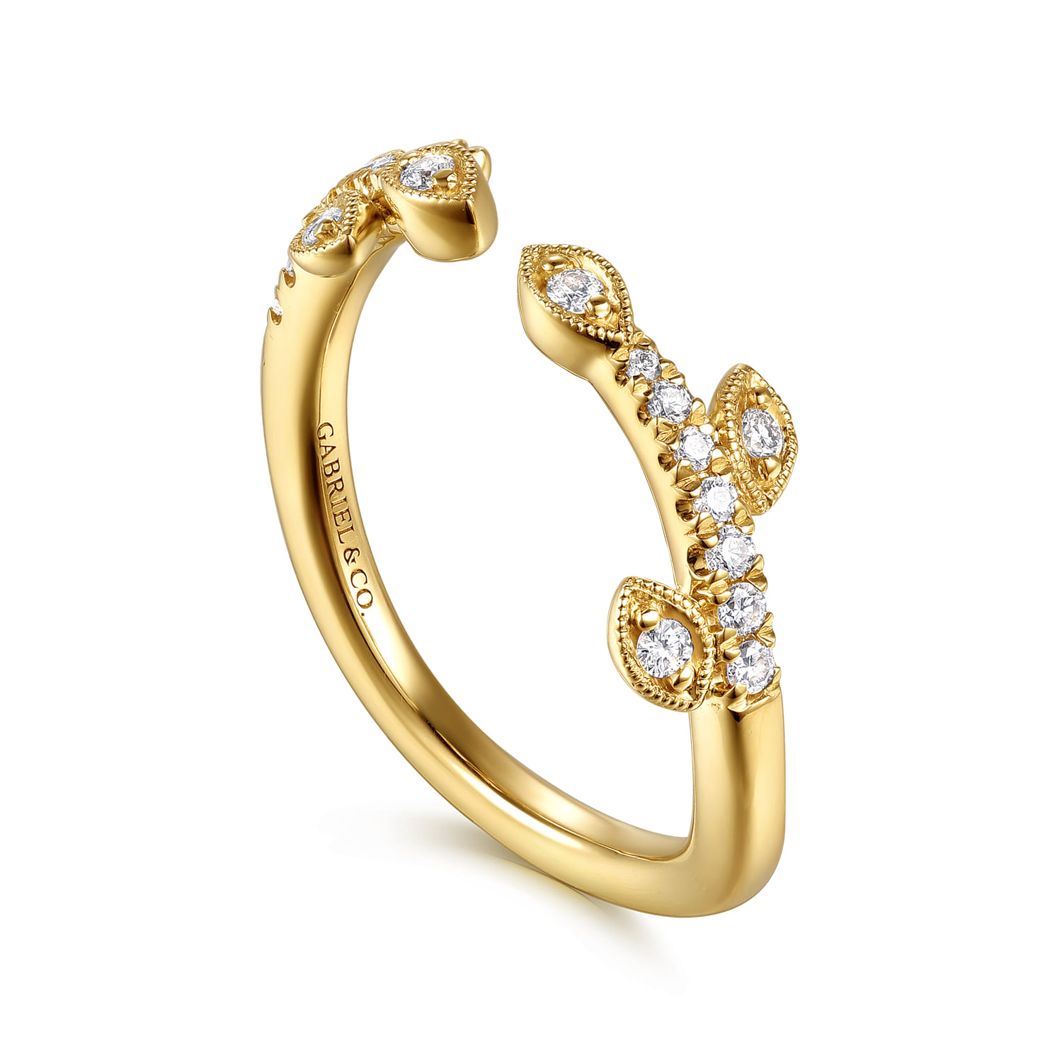 14K Yellow Gold Diamond Matching Wedding Band - 0.08 ct - Shot 3