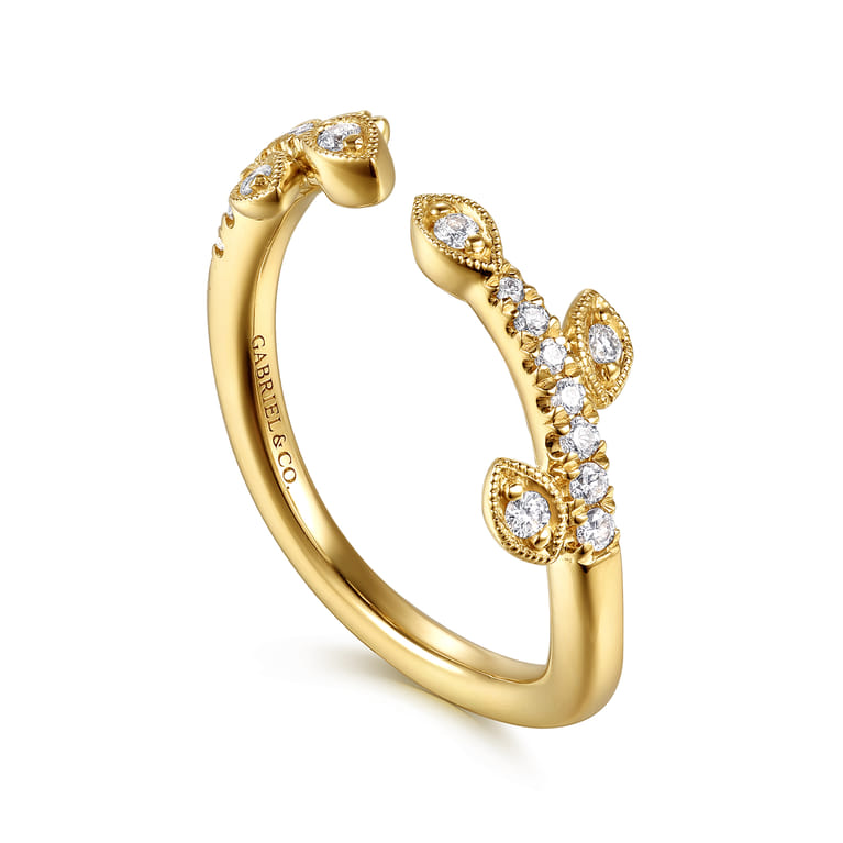 14K Yellow Gold Diamond Matching Wedding Band - 0.08 ct - Shot 3