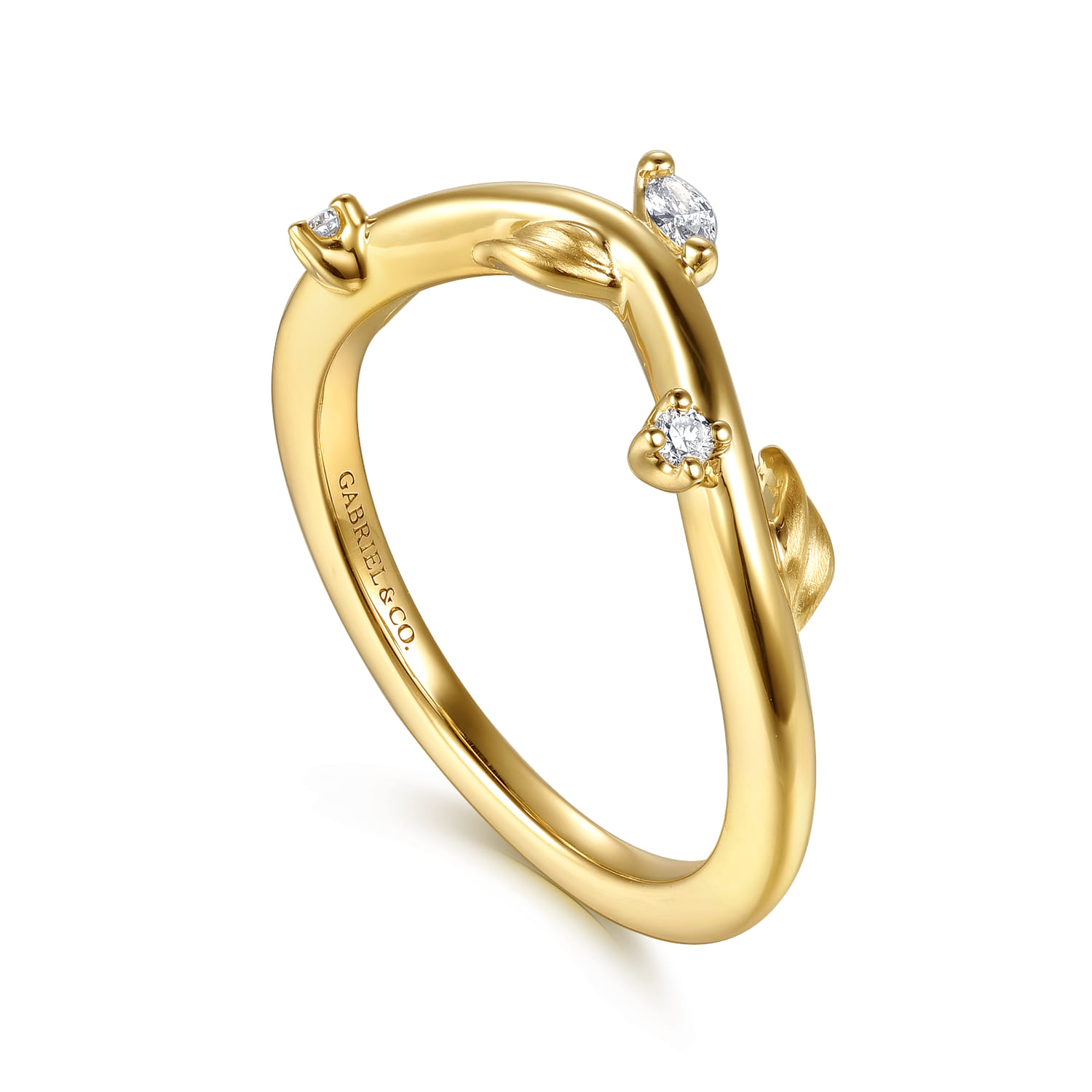 14K Yellow Gold Diamond Matching Wedding Band - 0.08 ct - Shot 3