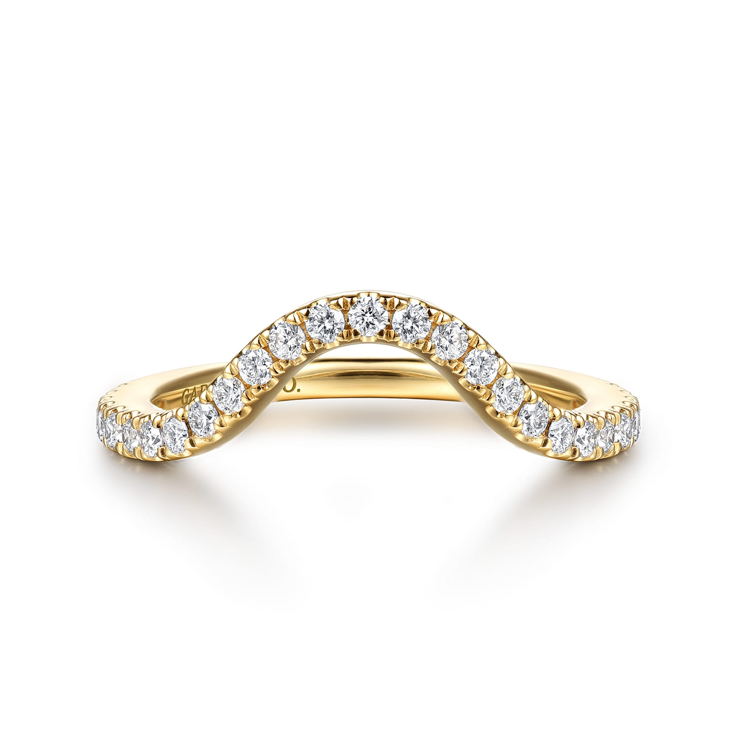 14K Yellow Gold Diamond Matching Wedding Band - 0.35 ct - Shot 1