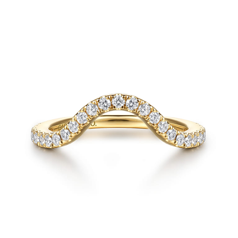 14K Yellow Gold Diamond Matching Wedding Band - 0.35 ct - Shot 1