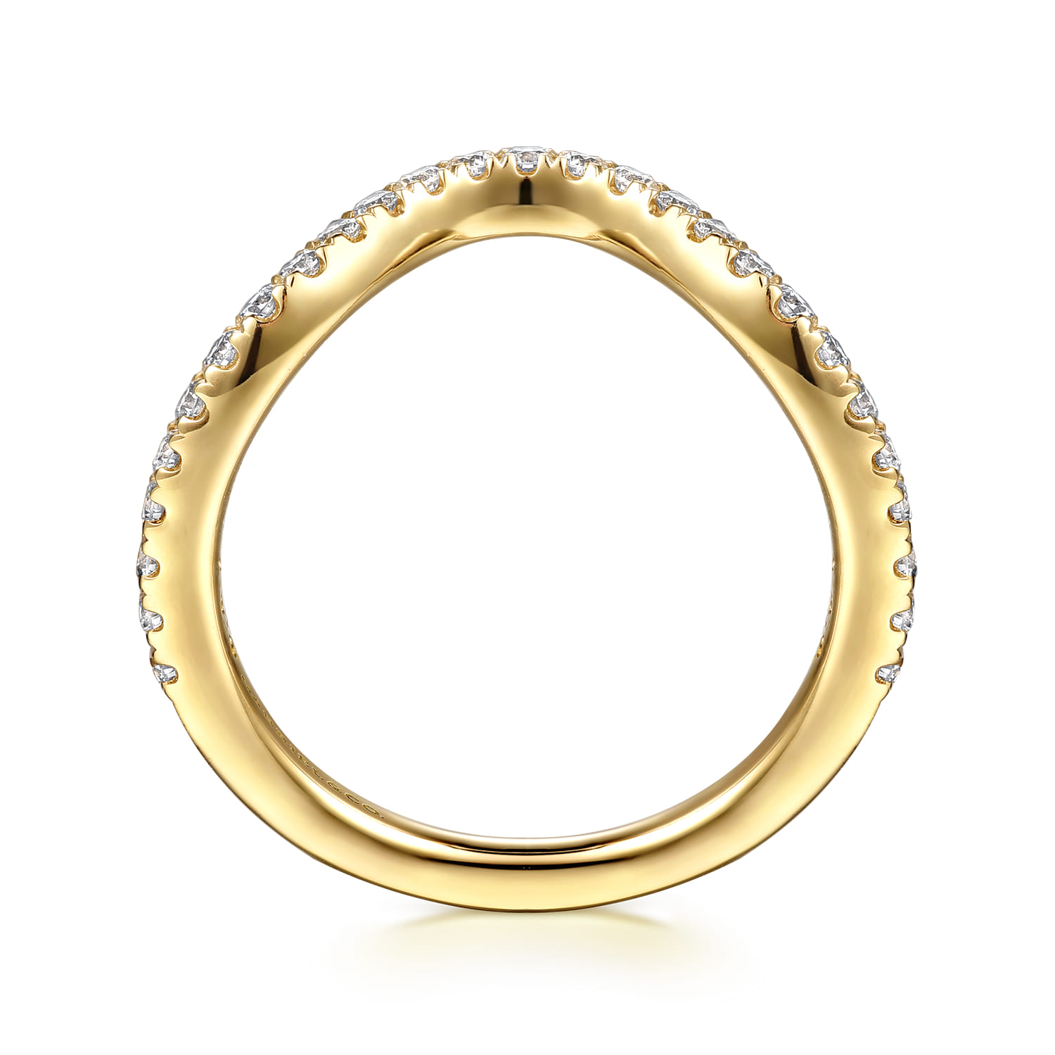 14K Yellow Gold Diamond Matching Wedding Band - 0.35 ct - Shot 2