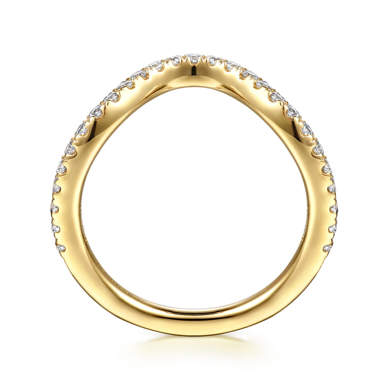 14K Yellow Gold Diamond Matching Wedding Band - 0.35 ct - Shot 2