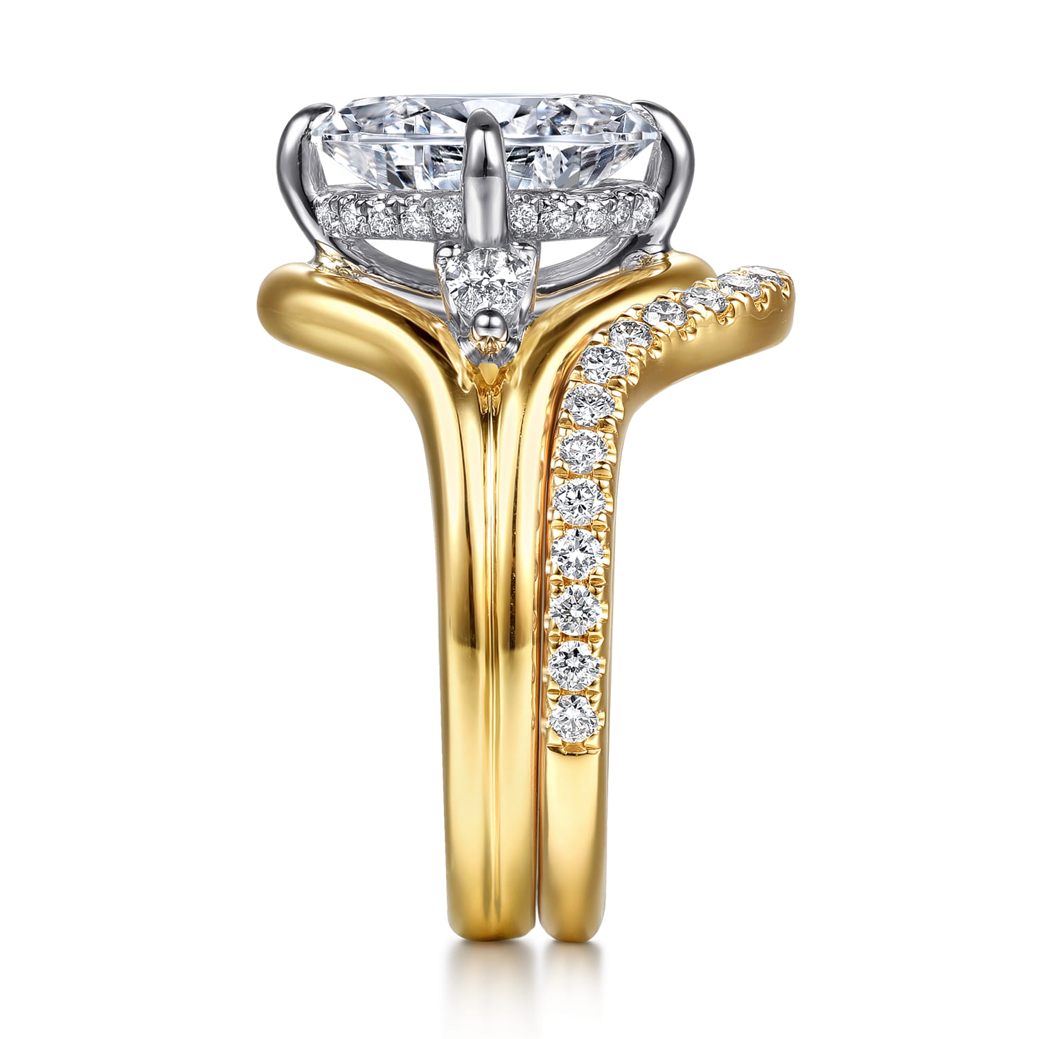 14K Yellow Gold Diamond Matching Wedding Band - 0.35 ct - Shot 5