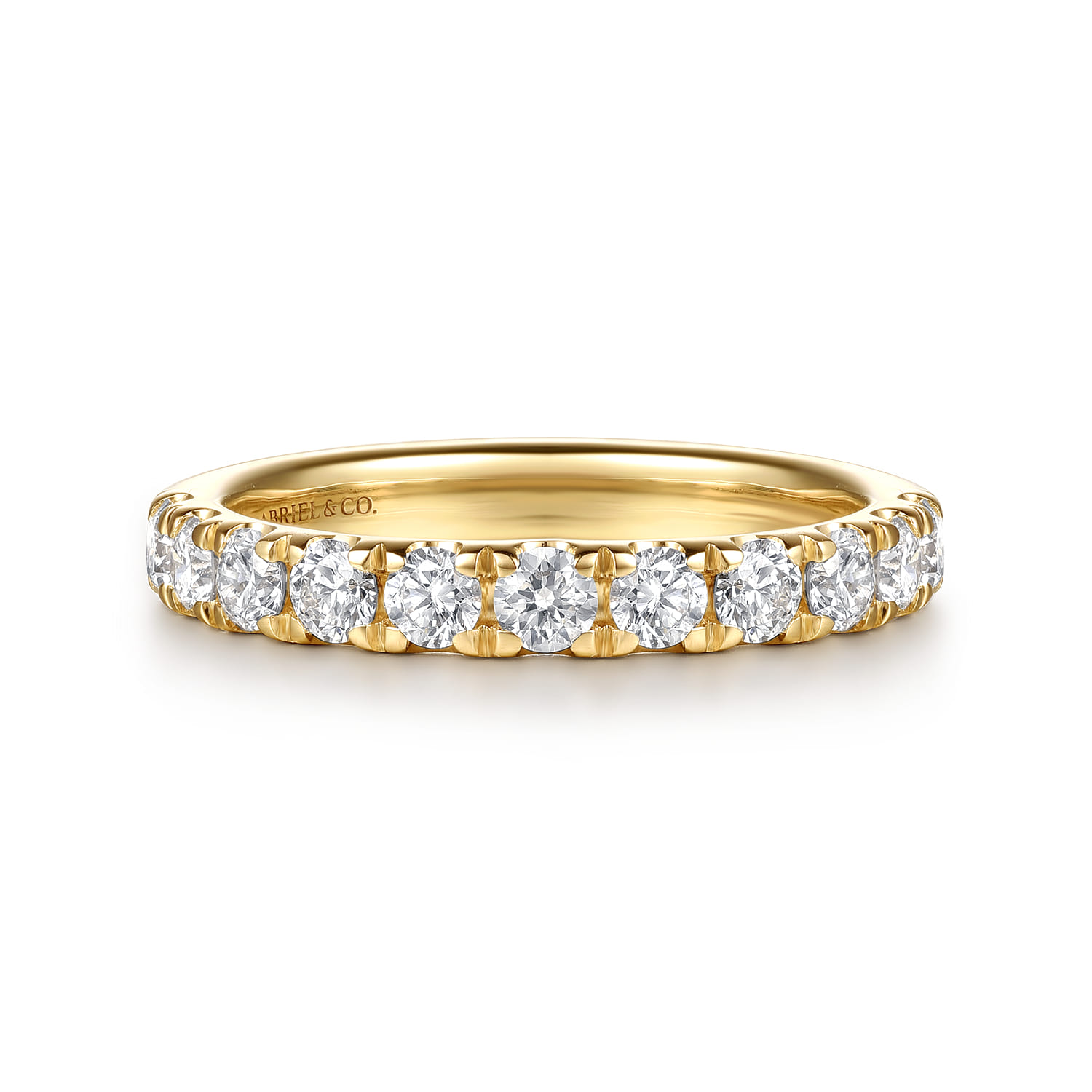 14K Yellow Gold Diamond Matching Wedding Band - 0.8 ct - Shot 1