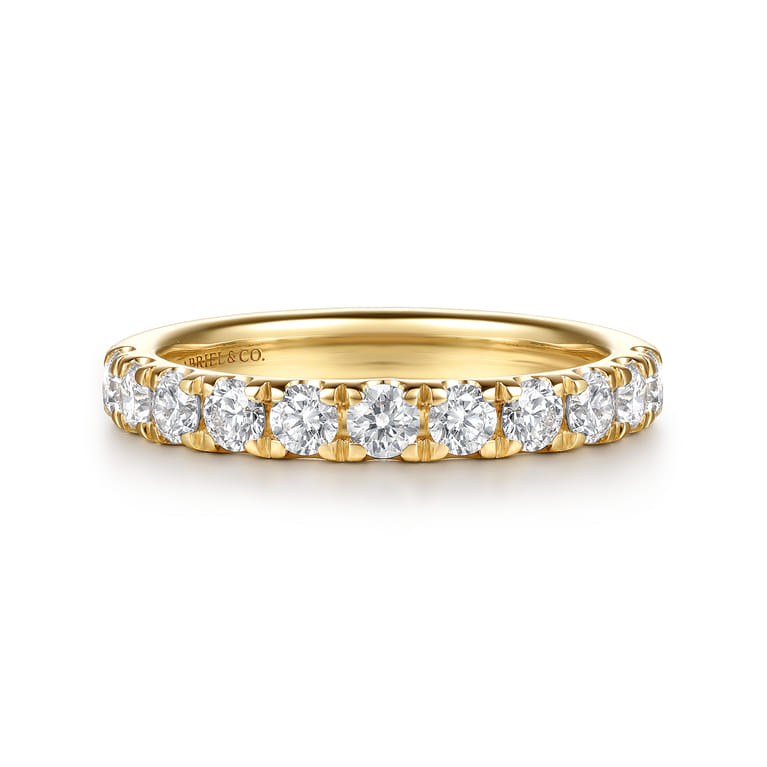 14K Yellow Gold Diamond Matching Wedding Band - 0.8 ct - Shot 1