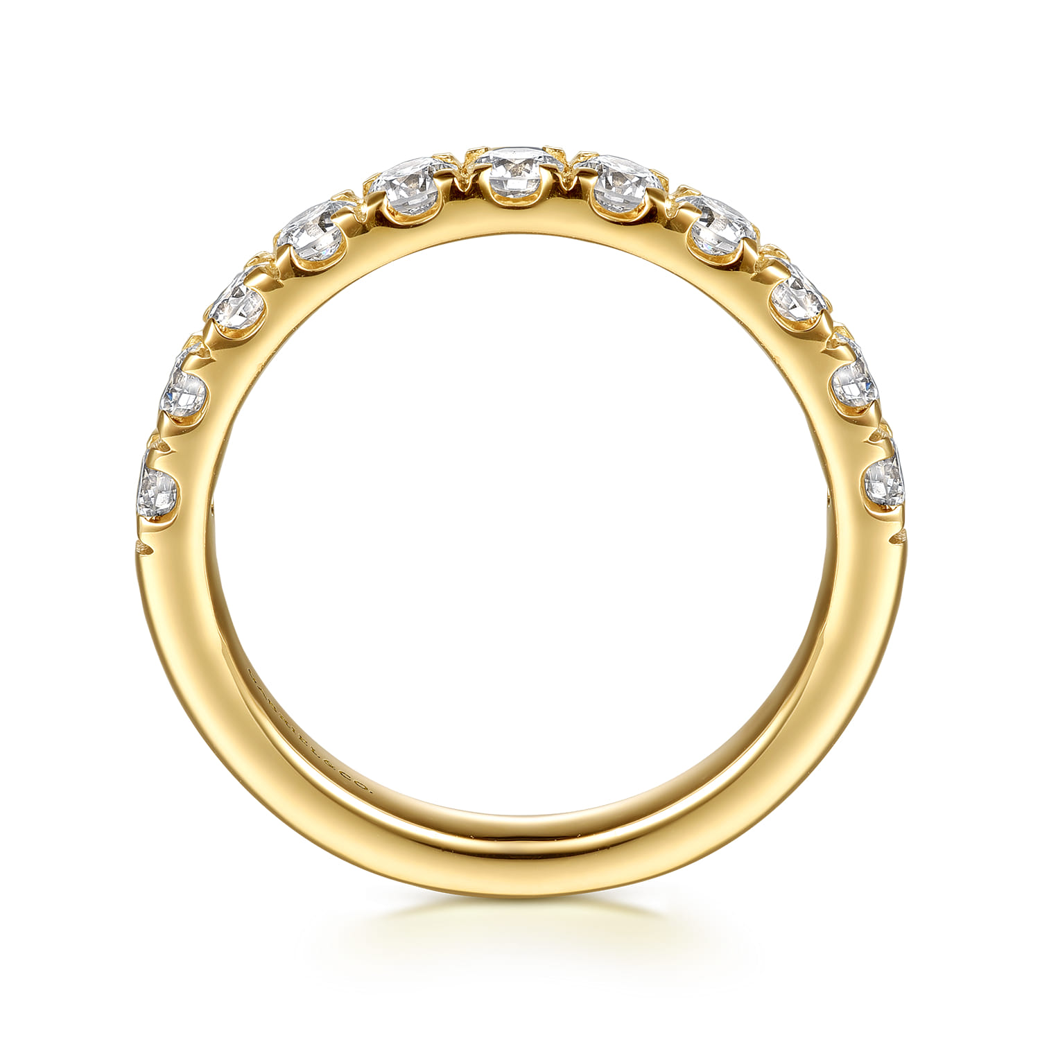14K Yellow Gold Diamond Matching Wedding Band - 0.8 ct - Shot 2