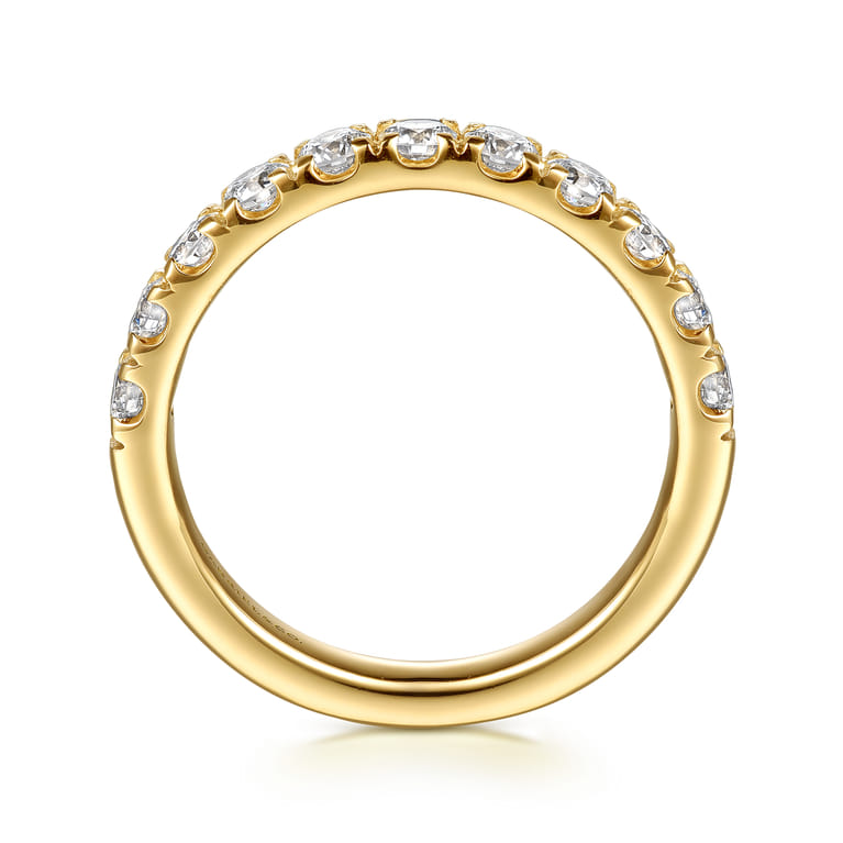 14K Yellow Gold Diamond Matching Wedding Band - 0.8 ct - Shot 2