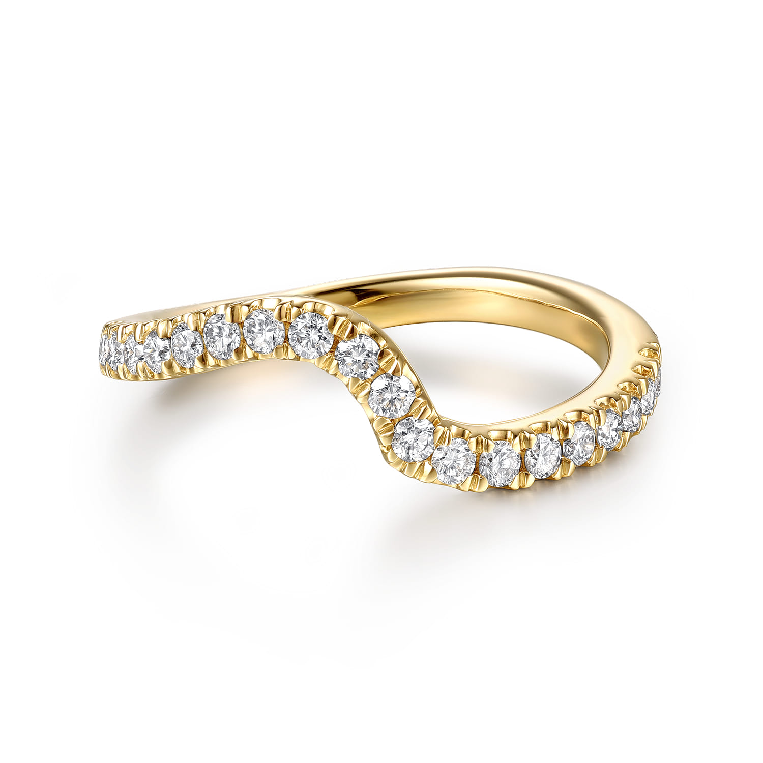 14K Yellow Gold Diamond Matching Wedding Band - 0.3 ct - Shot 1