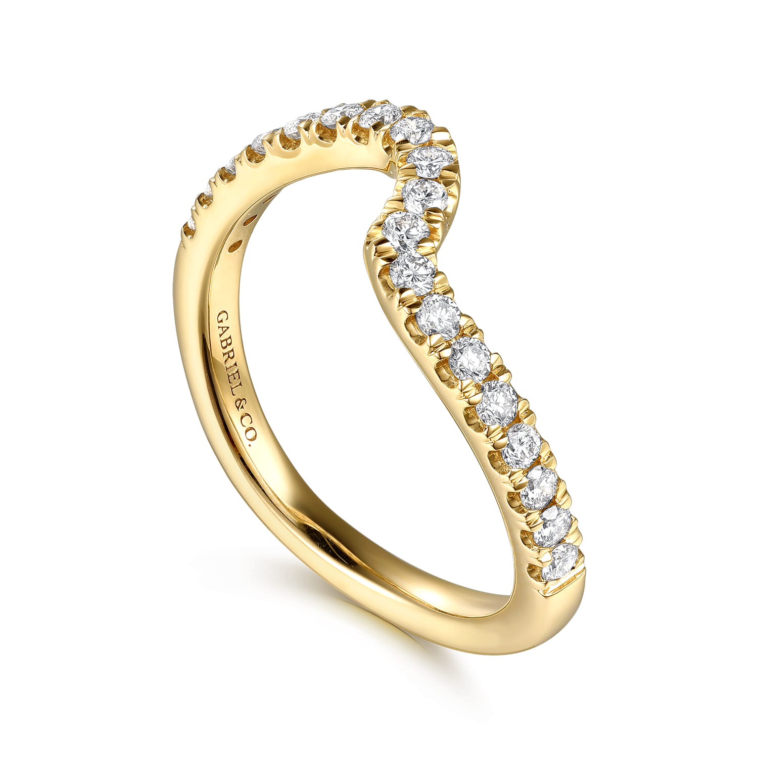 14K Yellow Gold Diamond Matching Wedding Band - 0.3 ct - Shot 3