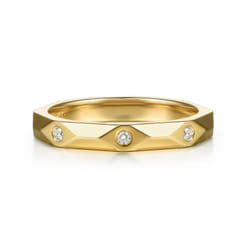 14K Yellow Gold Diamond Matching Wedding Band
