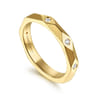 14K Yellow Gold Diamond Matching Wedding Band - 0.08 ct