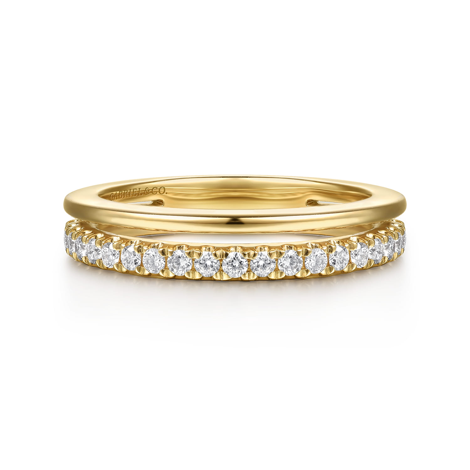 14K Yellow Gold Diamond Matching Wedding Band - 0.3 ct - Shot 1