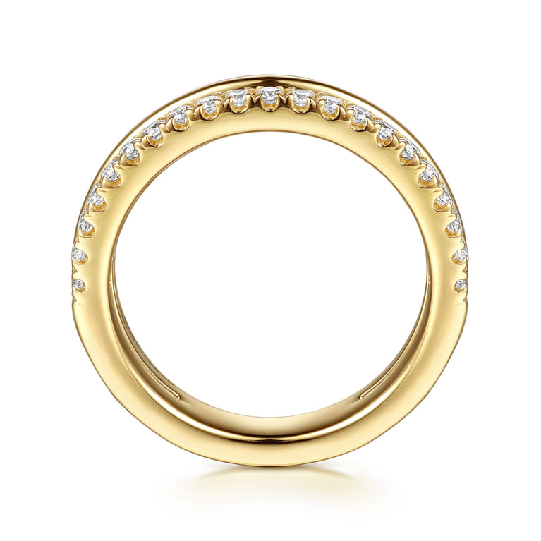 14K Yellow Gold Diamond Matching Wedding Band - 0.3 ct - Shot 2