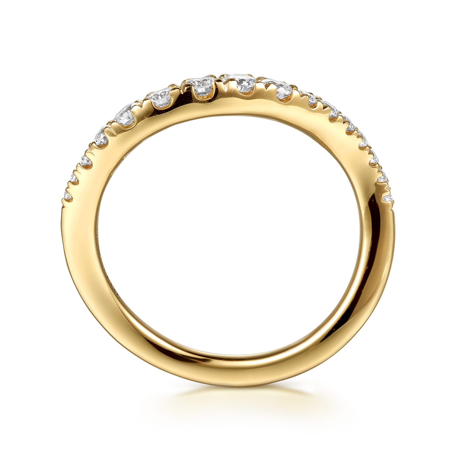 14K Yellow Gold Diamond Matching Wedding Band - 0.4 ct - Shot 2