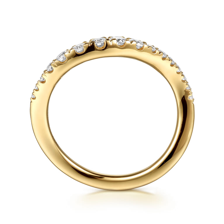 14K Yellow Gold Diamond Matching Wedding Band - 0.4 ct - Shot 2