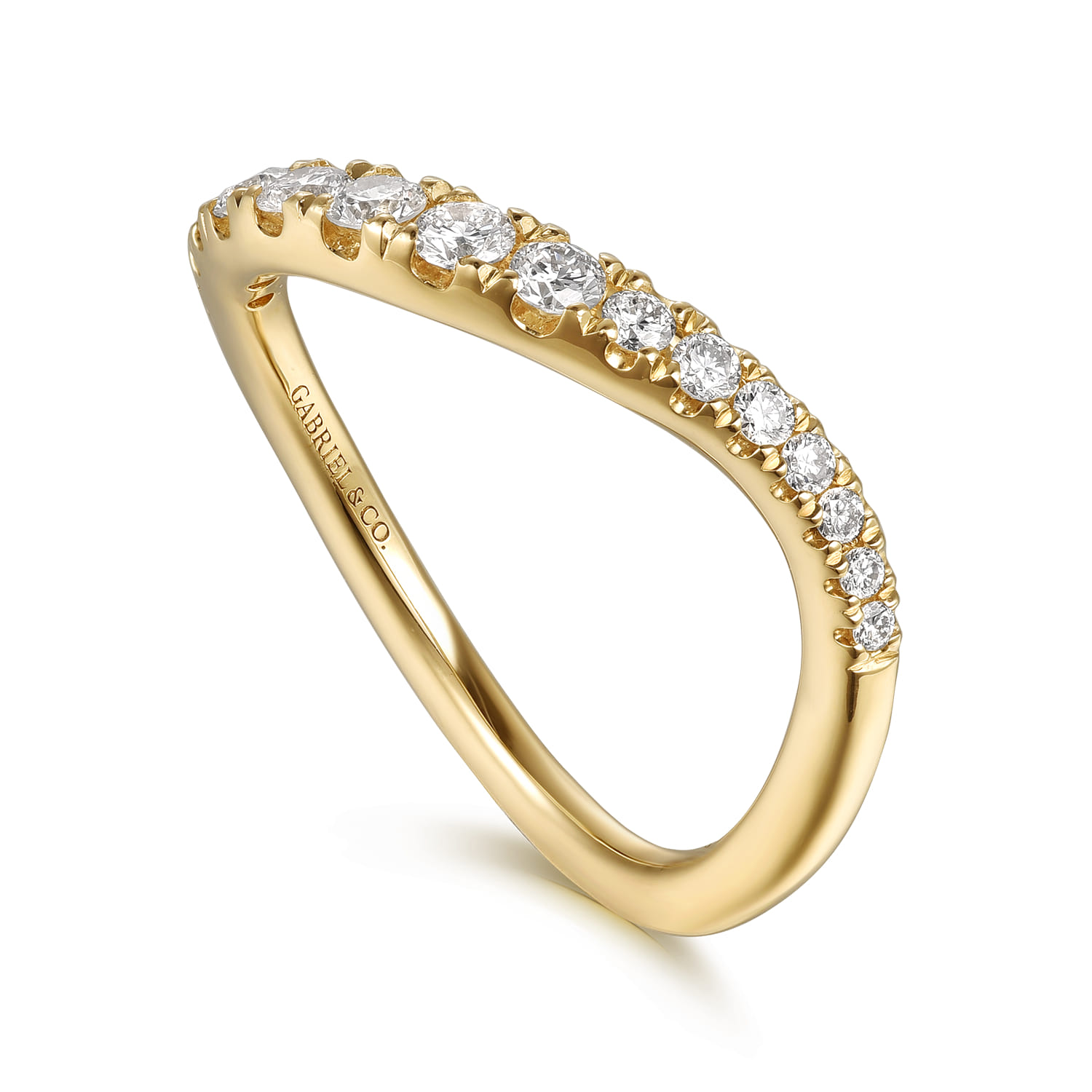 14K Yellow Gold Diamond Matching Wedding Band - 0.4 ct - Shot 3