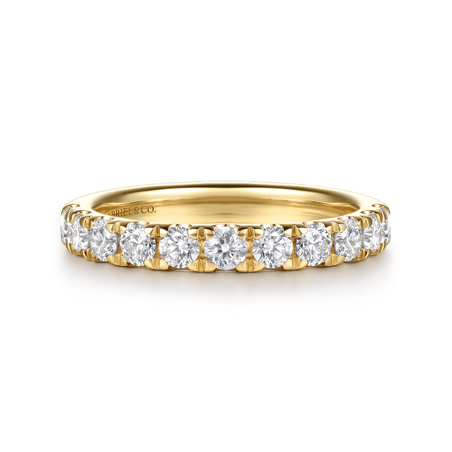 14K Yellow Gold Diamond Matching Wedding Band - 0.8 ct - Shot 1