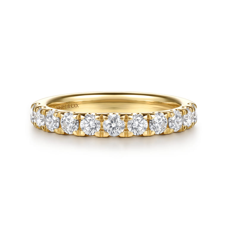 14K Yellow Gold Diamond Matching Wedding Band - 0.8 ct - Shot 1