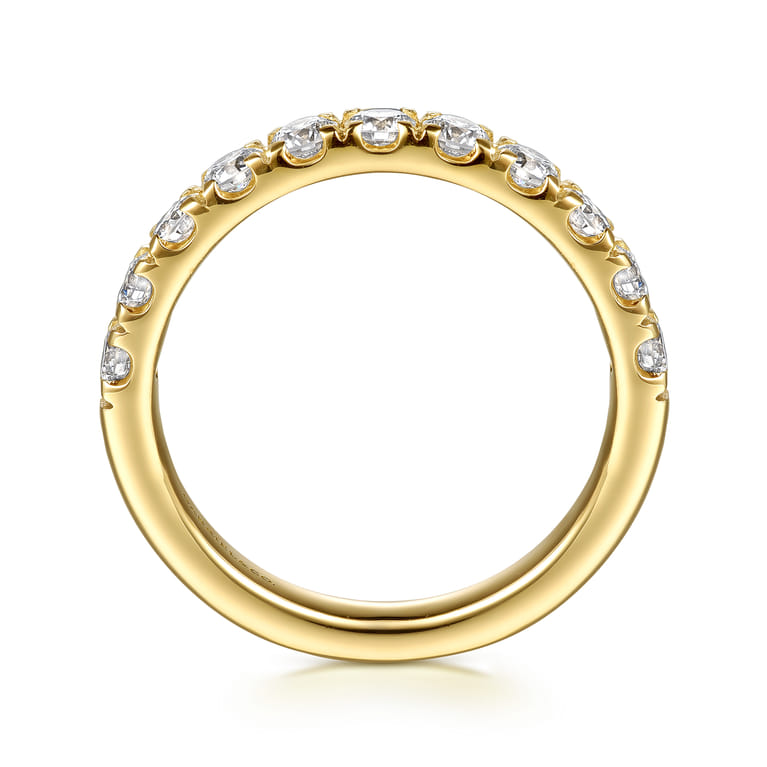 14K Yellow Gold Diamond Matching Wedding Band - 0.8 ct - Shot 2