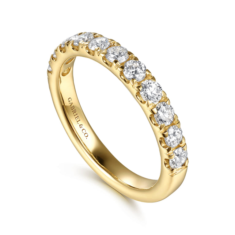14K Yellow Gold Diamond Matching Wedding Band - 0.8 ct - Shot 3