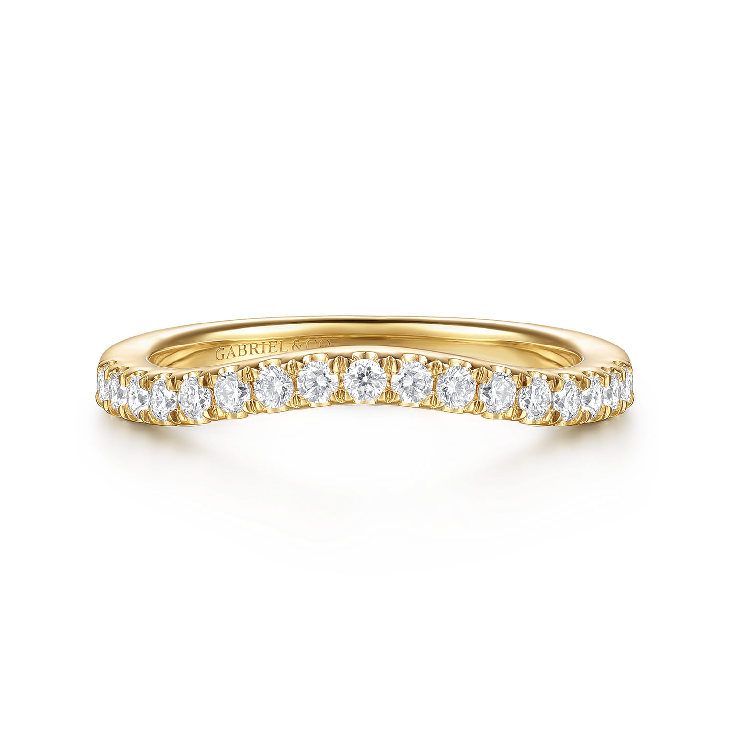 14K Yellow Gold Diamond Matching Wedding Band - 0.3 ct - Shot 1