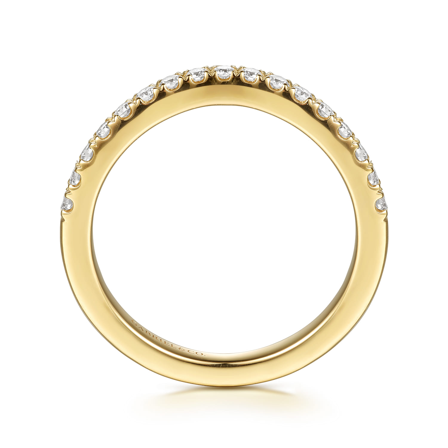 14K Yellow Gold Diamond Matching Wedding Band - 0.3 ct - Shot 2