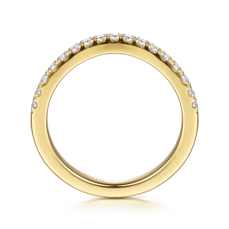 14K Yellow Gold Diamond Matching Wedding Band - 0.3 ct - Shot 2