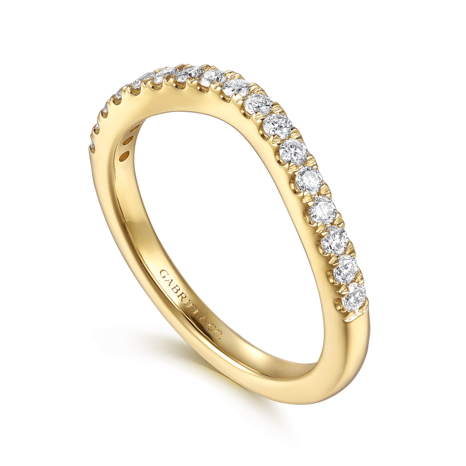 14K Yellow Gold Diamond Matching Wedding Band - 0.3 ct - Shot 3