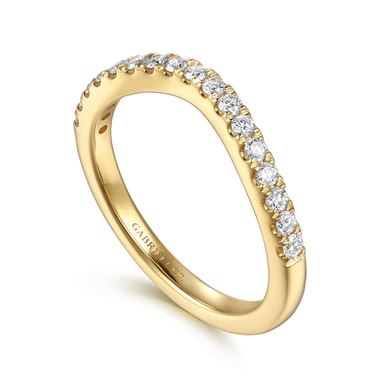 14K Yellow Gold Diamond Matching Wedding Band - 0.3 ct - Shot 3