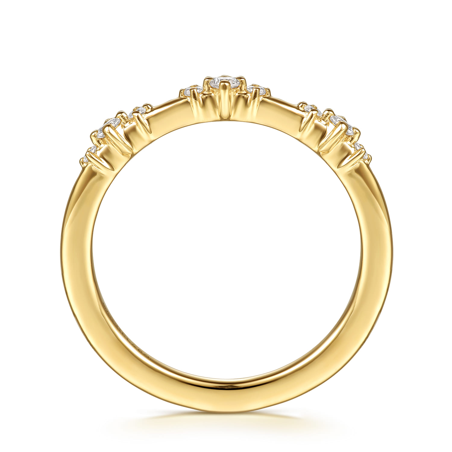 14K Yellow Gold Diamond Matching Wedding Band - 0.14 ct - Shot 2