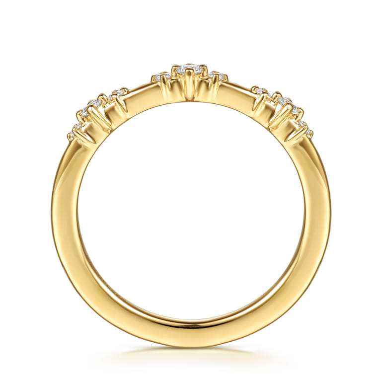 14K Yellow Gold Diamond Matching Wedding Band - 0.14 ct - Shot 2