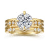 14K Yellow Gold Diamond Matching Wedding Band - 0.14 ct