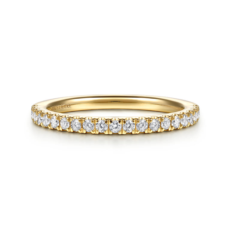 14K Yellow Gold Diamond Matching Wedding Band - 0.3 ct - Shot 1