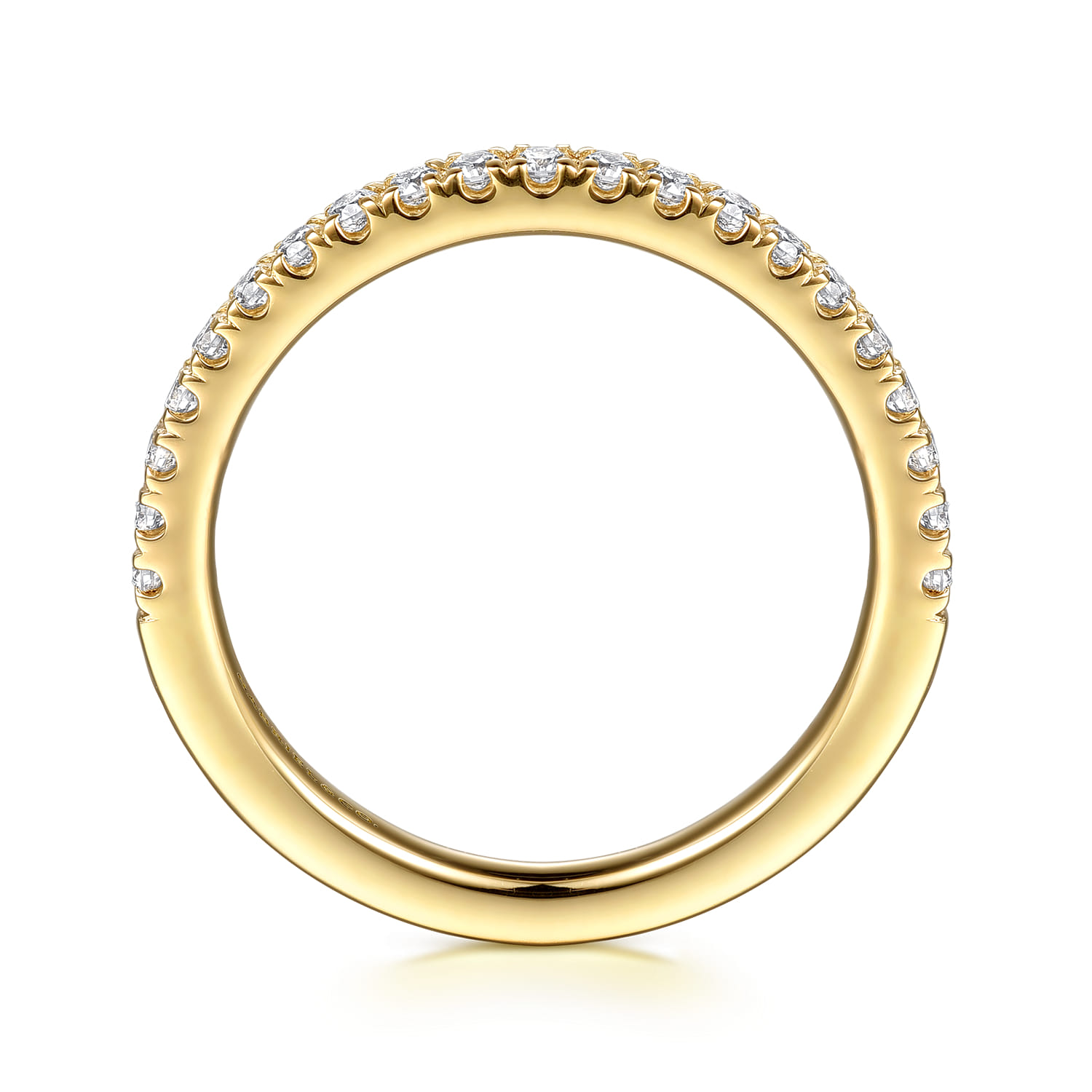 14K Yellow Gold Diamond Matching Wedding Band - 0.3 ct - Shot 2