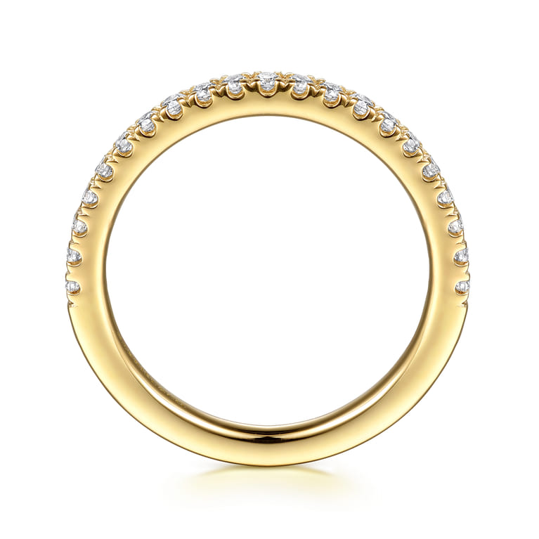14K Yellow Gold Diamond Matching Wedding Band - 0.3 ct - Shot 2