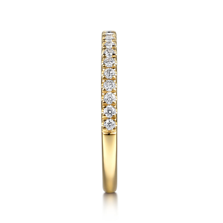 14K Yellow Gold Diamond Matching Wedding Band - 0.3 ct - Shot 5