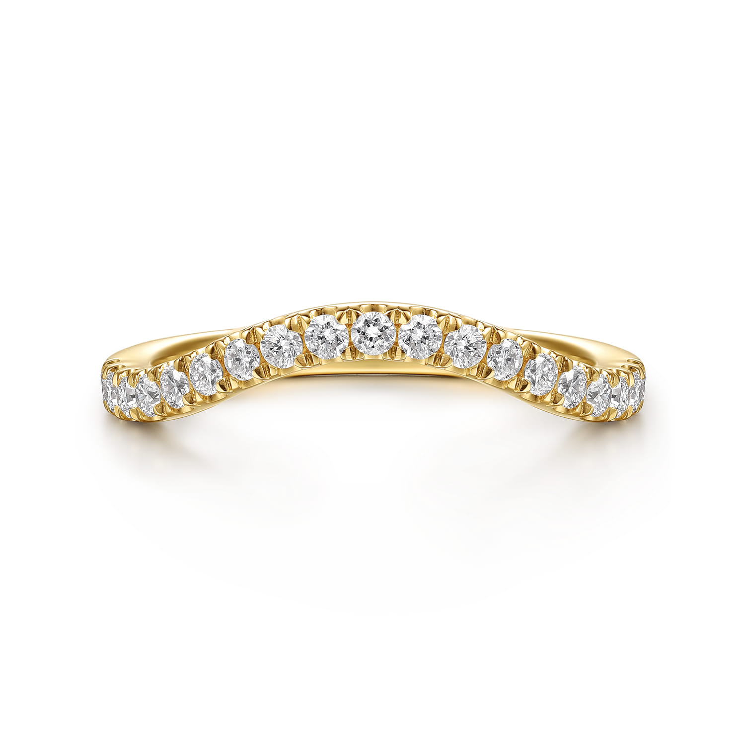 14K Yellow Gold Diamond Matching Wedding Band - 0.3 ct - Shot 1